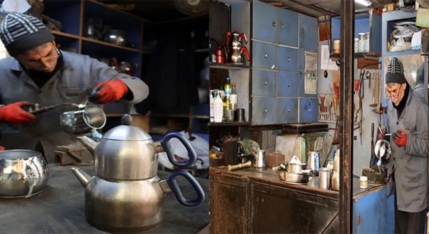 35 Yıldır Çaydanlık Tamir Ediyor