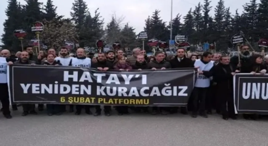 6 Şubat Platformu üyeleri Defne’den Antakya’ya yürüdü