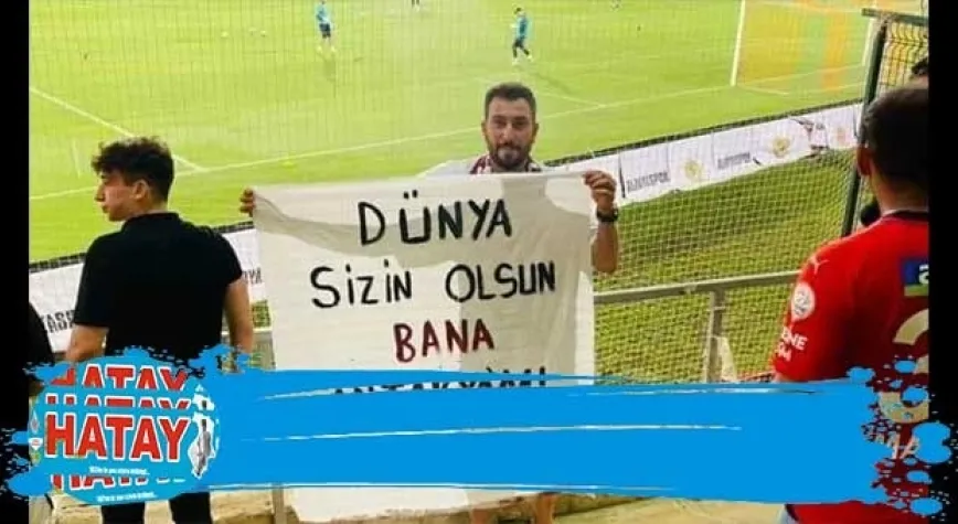 ALANYA OBA STADINDA İLGİ ÇEKEN PANKART!