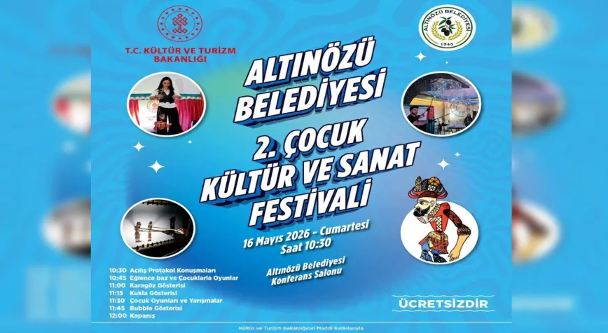 Altınözü’nde Çocuk Kültür ve Sanat Festivali Düzenleniyor