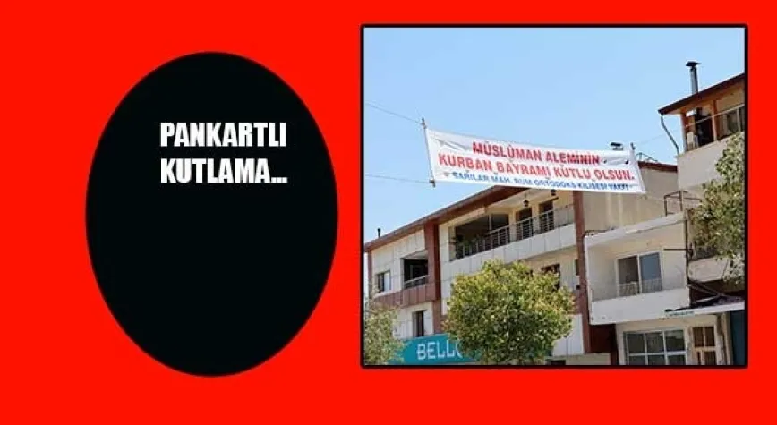 Altınözü’nde Hıristiyanlar Kurban Bayramı’nı Atatürk Caddesine pankart asarak kutladı