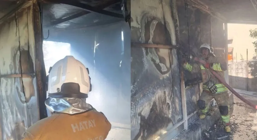 Altınözü’nde Konteyner Yangını Korkuttu