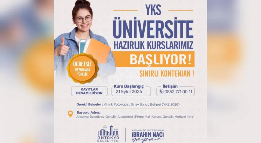 Antakya Belediyesi’nden Öğrencilere Ücretsiz LGS ve YKS Kurs Desteği