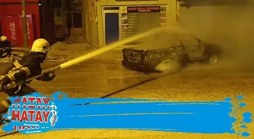ANTAKYA’DA ARAÇ YANDI