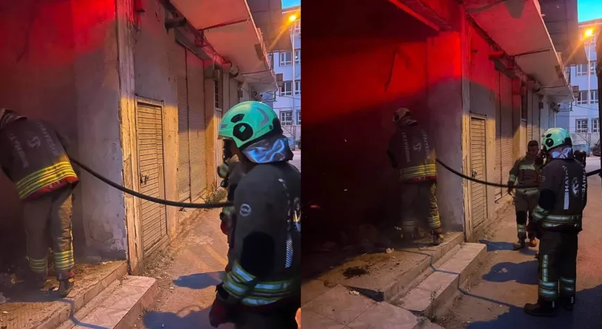 Antakya’da Metruk İş Yerinde Yangın