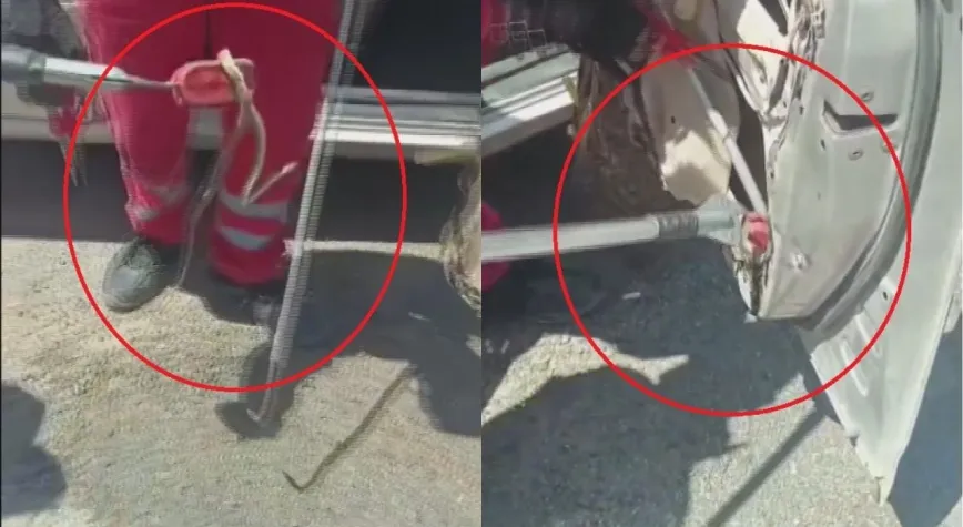 Antakya’da Otomobilin Kaputuna Yılan Girdi