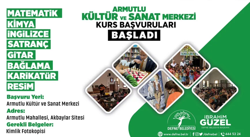 ARMUTLU GENÇLİK KÜLTÜR VE SANAT MERKEZİ  KURSİYERLERİNİ BEKLİYOR