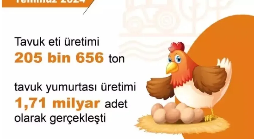 Aylık tavuk eti, yumurta ve içme sütü üretimi arttı