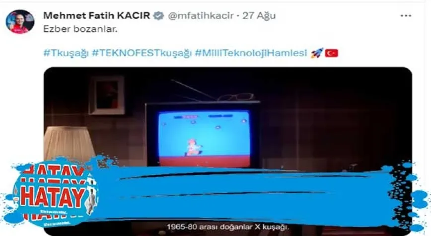 Bakan Kacır'dan T kuşağı paylaşımı