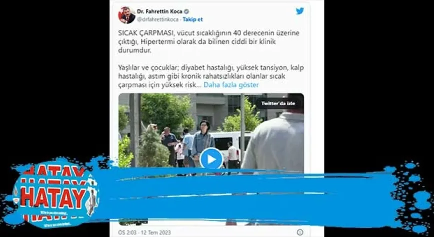 Bakan Koca'dan sıcak uyarısı
