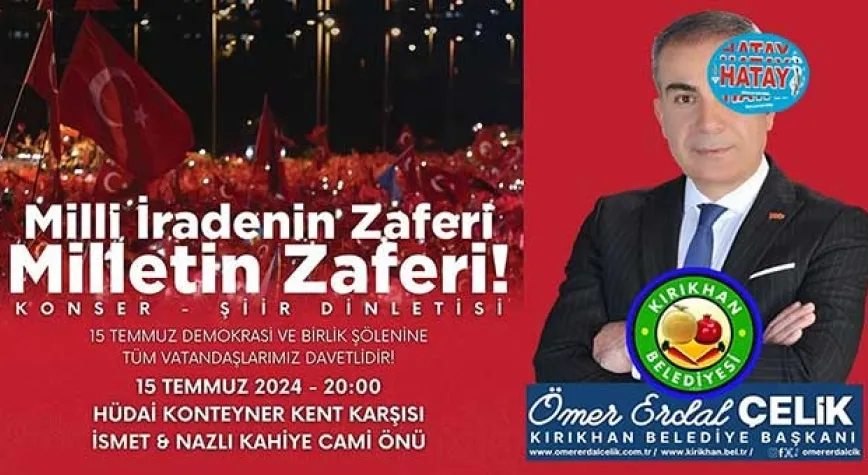 BAŞKAN ÇELİK’TEN 15 TEMMUZ PROGRAMINA DAVET