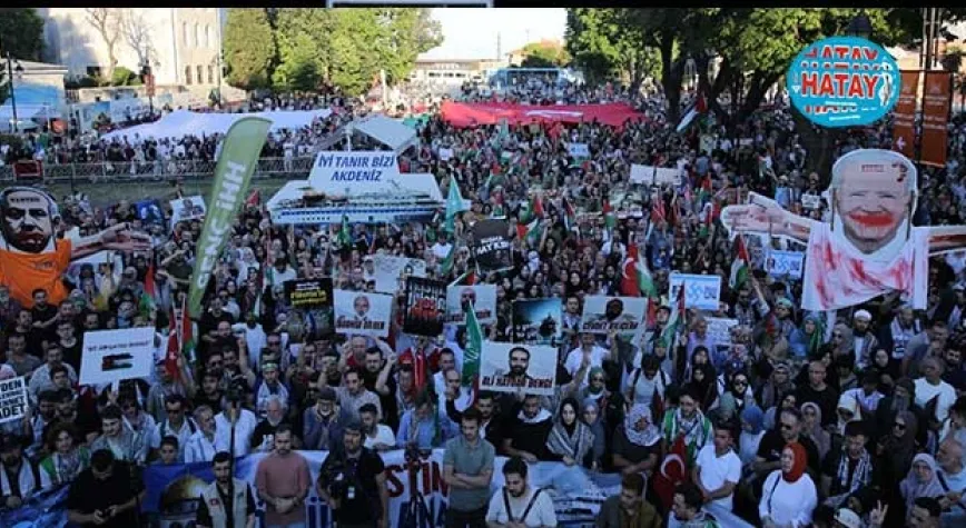Beyazıt’ta on binlerin katılımıyla büyük Gazze yürüyüşü