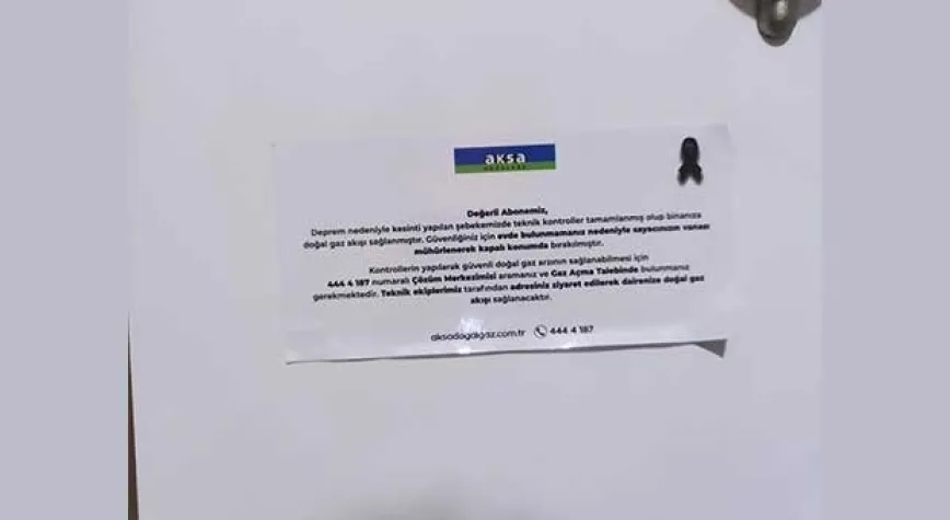 BOŞ EVLERE BİLGİ NOTU: DOĞALGAZI BAĞLADIK