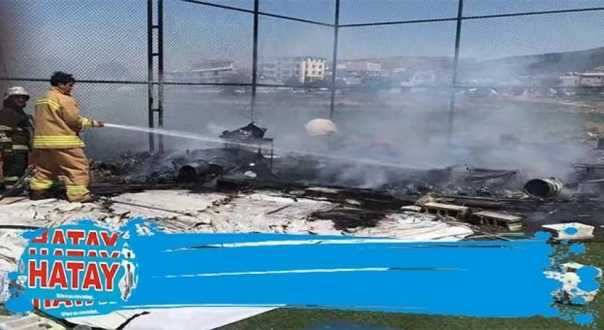 ÇADIRDA YANGIN ÇIKTI