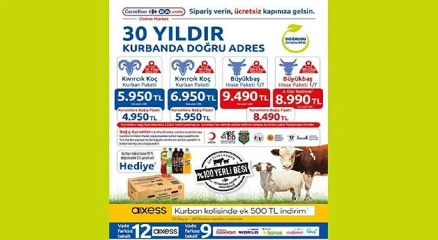 CarrefourSA kurbanlık fiyatlarını açıkladı.