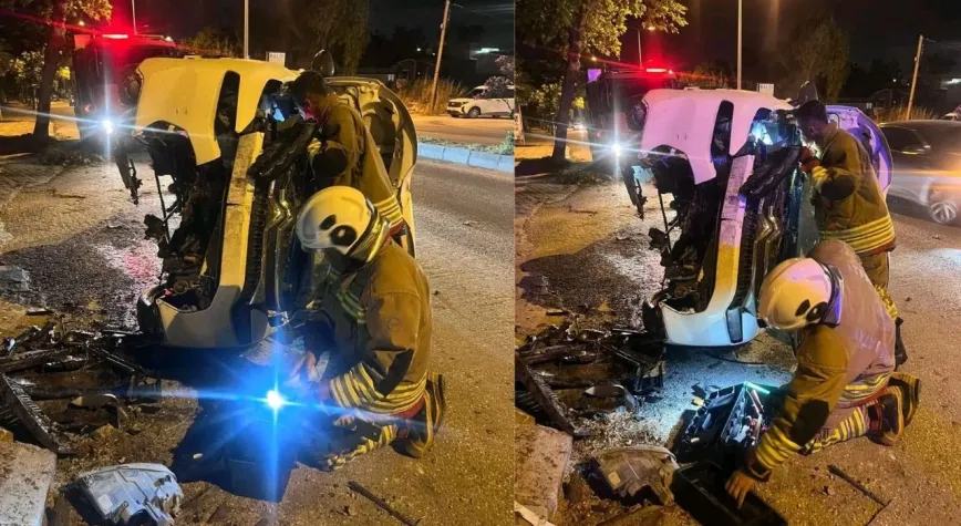 Defne'de Ağaca Çarpan Otomobilde 2 Kişi Yaralandı