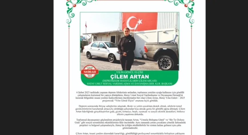 Depremzedelerin Ablası Çilem Artan’a Yılın Gönül Elçisi Ödülü