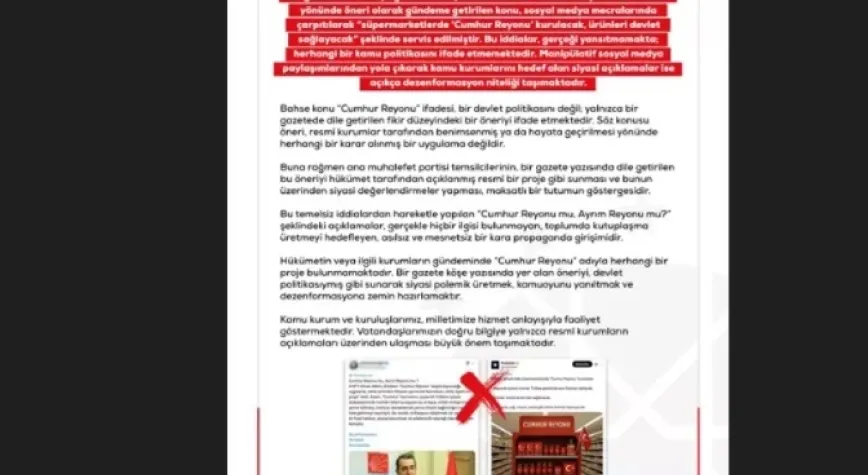 DMM'den Süpermarketlerde Cumhur Reyonu kurulacak iddialarına yalanlama