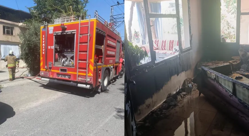 Erzin’de 2 Katlı Evde Yangın
