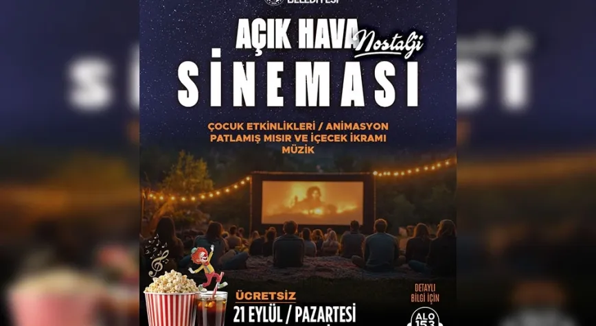 Erzin’de Nostalji Açık Hava Sineması Keyfi