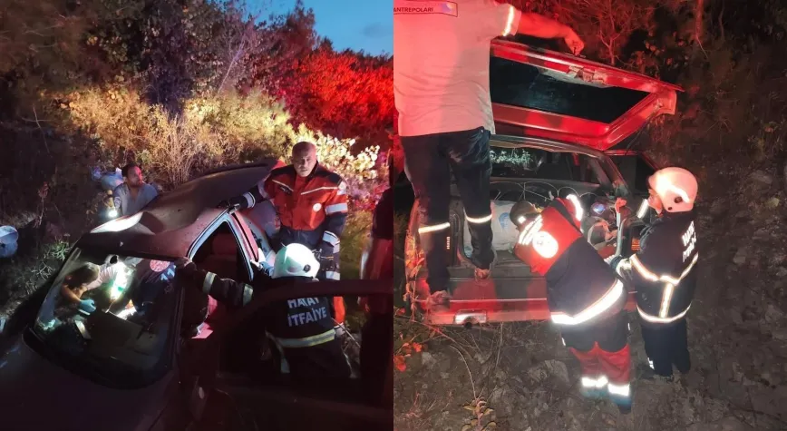 Erzin’de Otomobil Ormanlık Alana Uçtu: 4 Yaralı