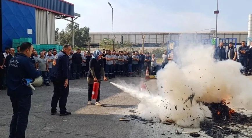 FİLTRE FABRİKASINDA NEFES KESEN YANGIN TATBİKATI!