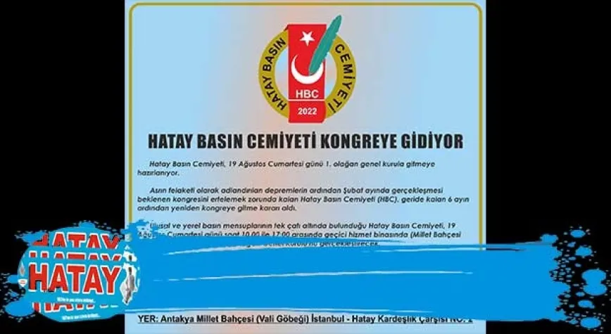 Hatay Basın Cemiyeti Kongreye Gidiyor