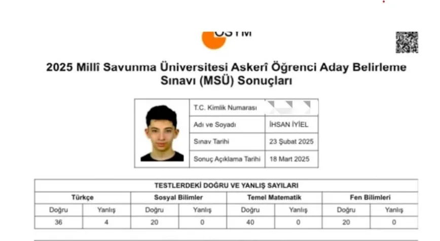 Hatay Doğa Koleji’nden Türkiye Derecesi: İhsan İyiel MSÜ’de 54. Oldu!