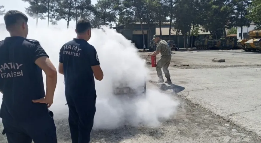 Hatay İtfaiyesi’nden Mehmetçiklere Yangın Eğitimi