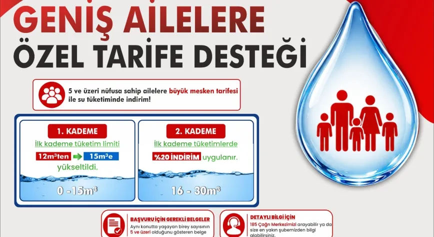 Hatay’da 5 Kişilik Ailelere İndirimli Su Tarifesi