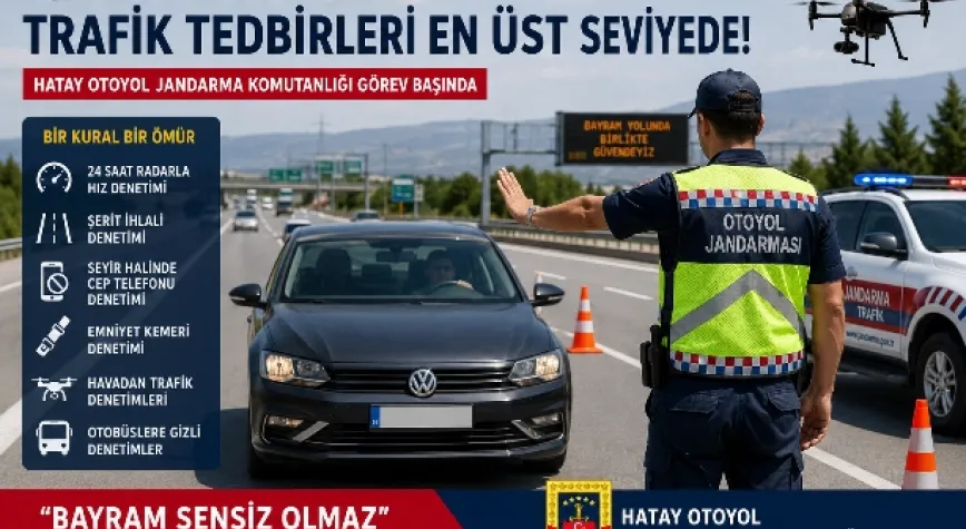 Hatay’da Bayram Trafiğine Sıkı Denetim: Havadan ve Karadan Kontrol Artırıldı