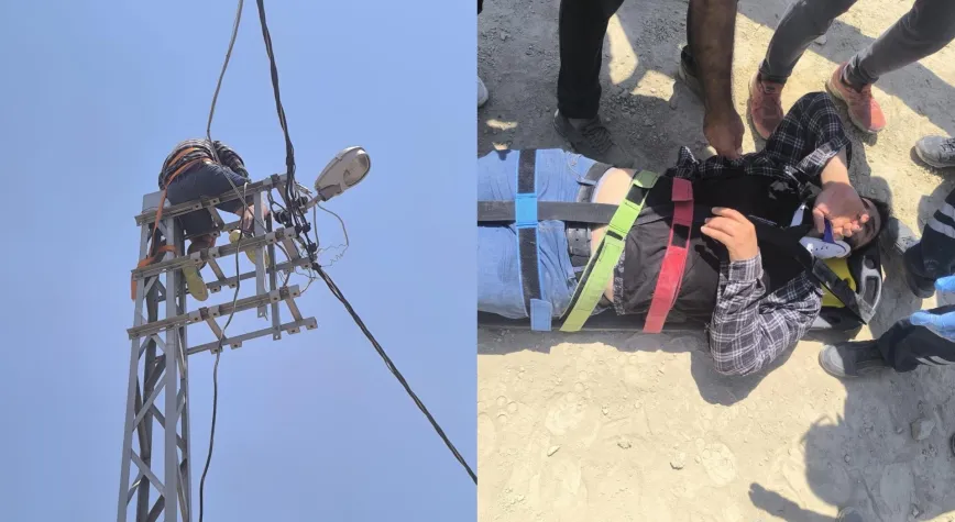 Hatay’da Elektrik Direğinde Akıma Kapılan İşçi Yaralandı