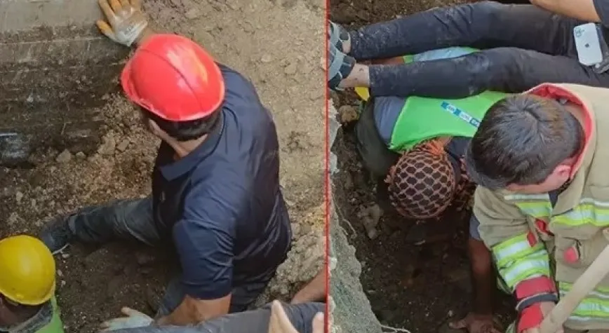 Hatay’da inşaat alanında göçük: 1 yaralı