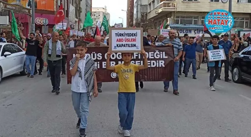 Hatay’da İsrail’e tepki yürüyüşü!