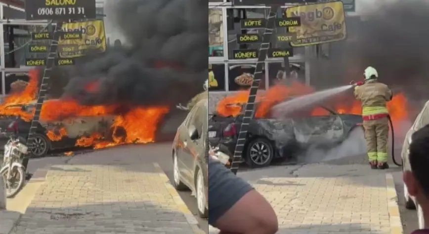 Hatay’da Park Halindeki Otomobil Alevlere Teslim Oldu