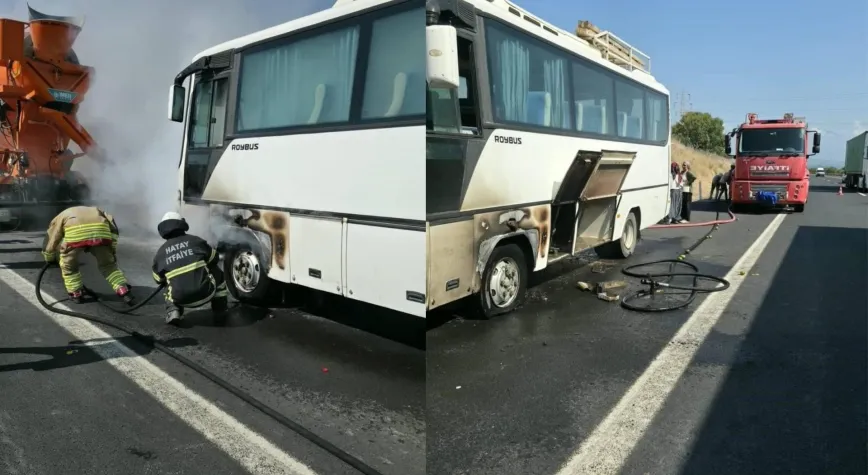 Hatay’da Seyir Halindeki Otobüste Yangın