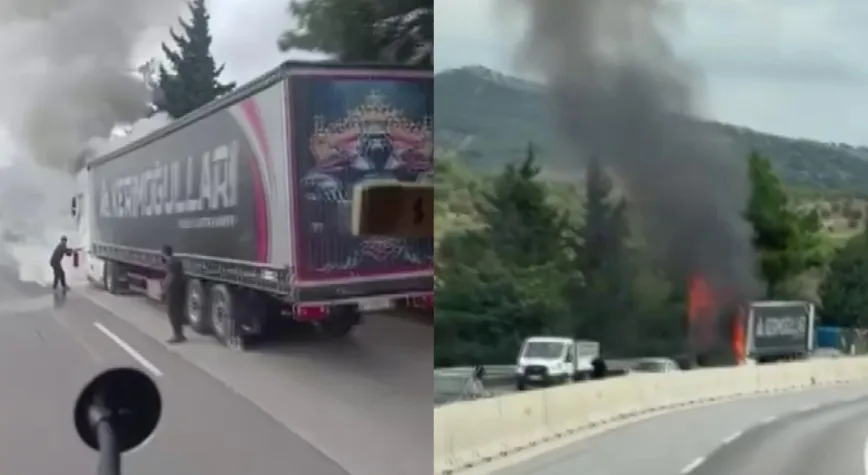 Hatay’da Seyir Halindeki Tır Alev Aldı
