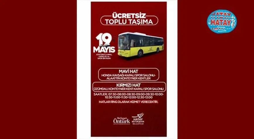 HBB’DEN 19 MAYIS’TA ÜCRETSİZ ULAŞIM