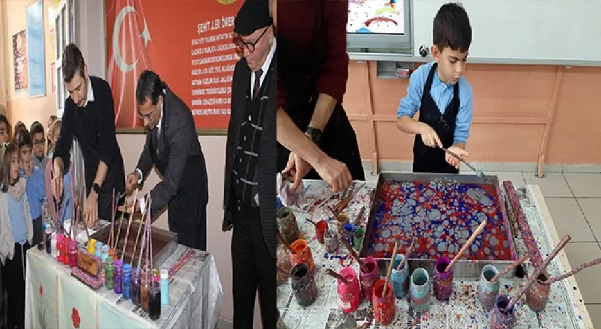 İlkokul Öğrencilerinden Ebru Performansı