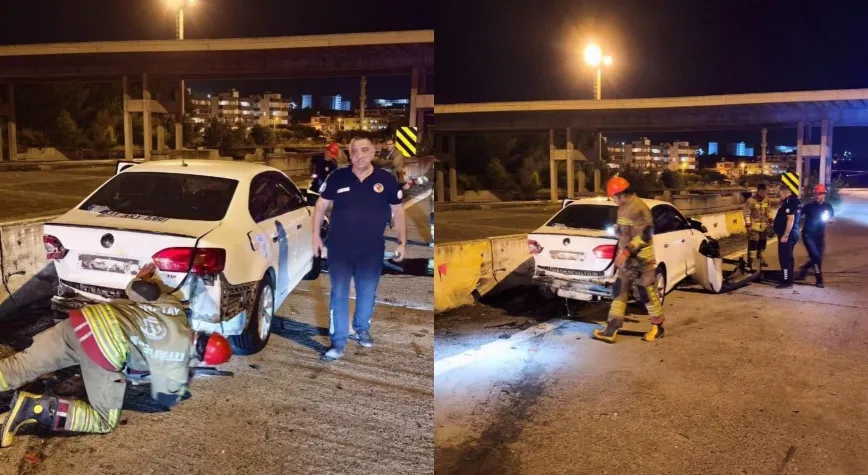 İskenderun’da Otomobil Bariyerlere Çarptı: 1 Yaralı