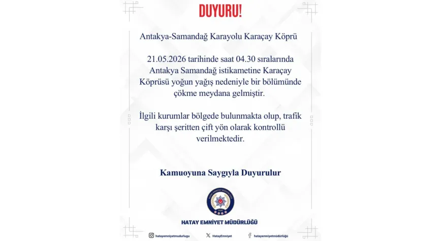 Karaçay Köprüsü’nde Yol Çöktü