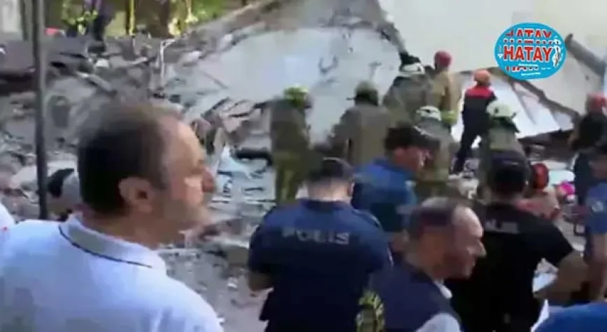 Küçükçekmece'de bina çöktü