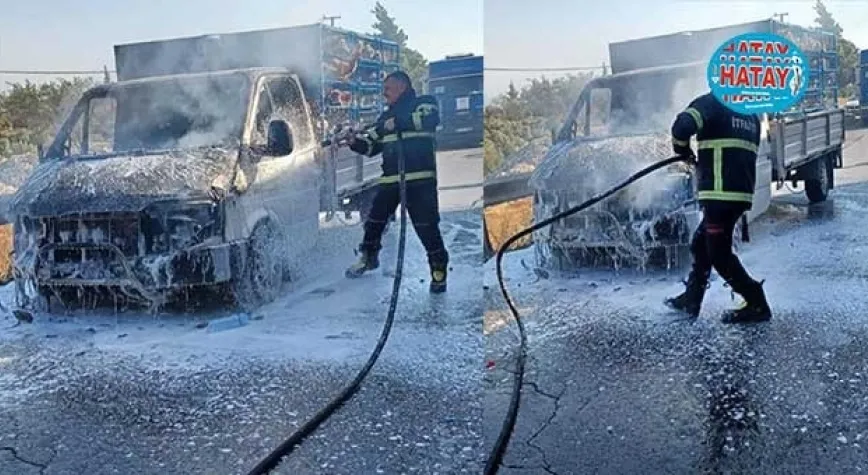 KÜMES YÜKLÜ KAMYONET YANDI