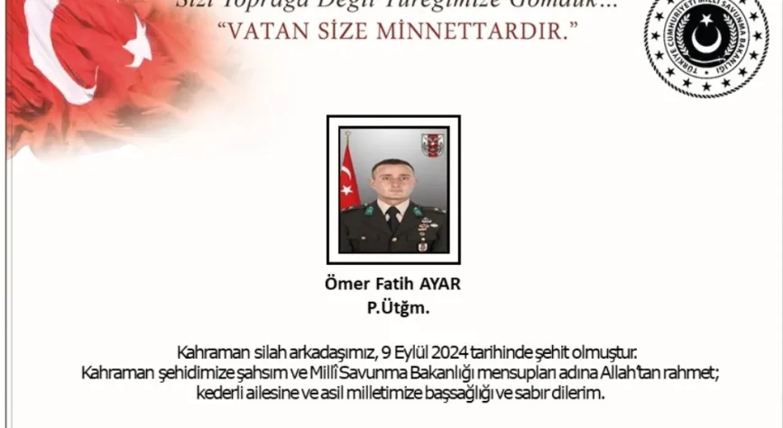 Kuzey Irak’ta 1 askerimiz şehit oldu
