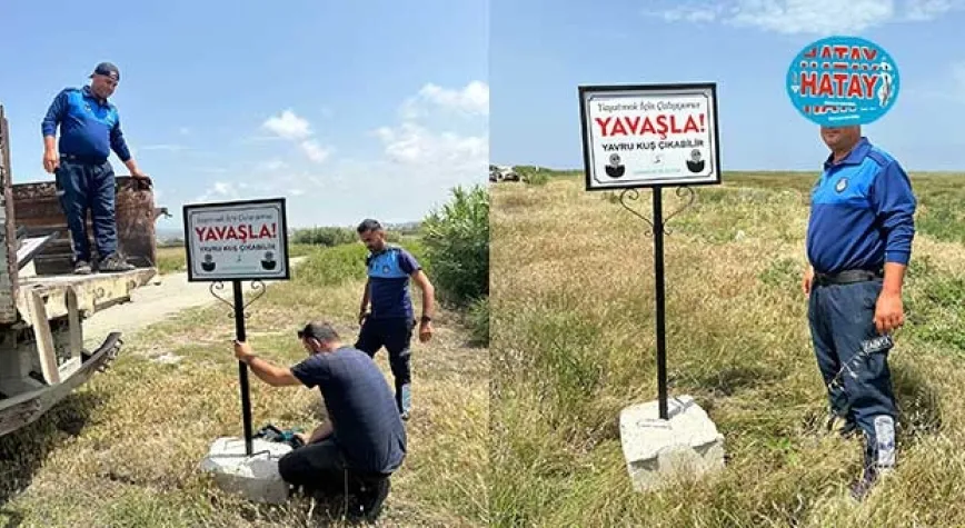 MİLLEYHA KUŞ CENNETİ’NDE UYARICI LEVHALAR YERLEŞTİRDİ