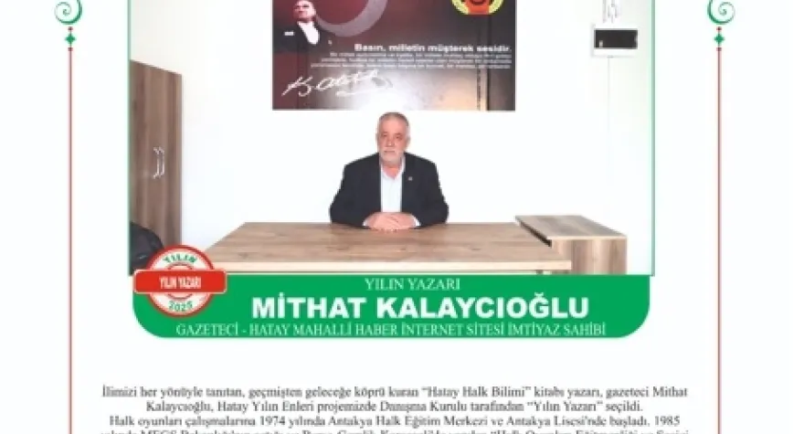Mithat Kalaycıoğlu, Yılın Yazarı Seçildi