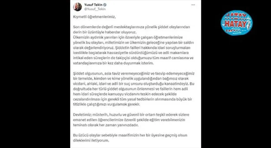 Öğretmenlere şiddet ülkemiz geleceğine saldırıdır