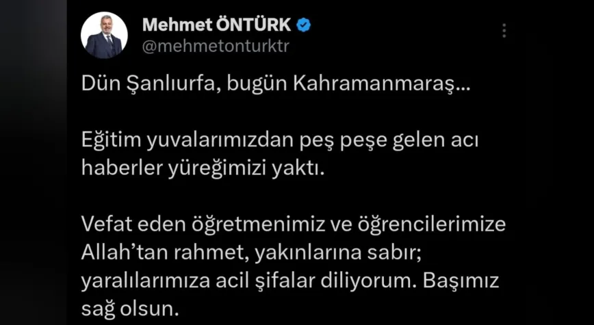 Öntürk: Yüreğimiz Yandı