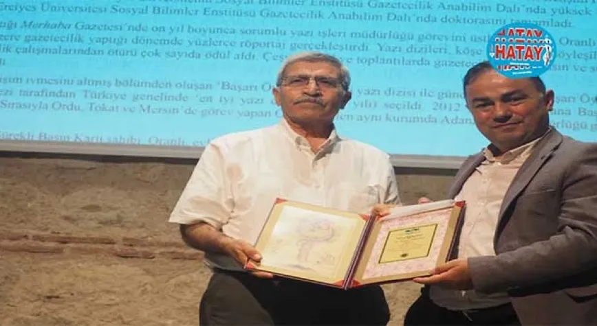 ORANLI, ADANA İLE YILIN ŞEHİR KİTABI ÖDÜLÜNÜ ALDI