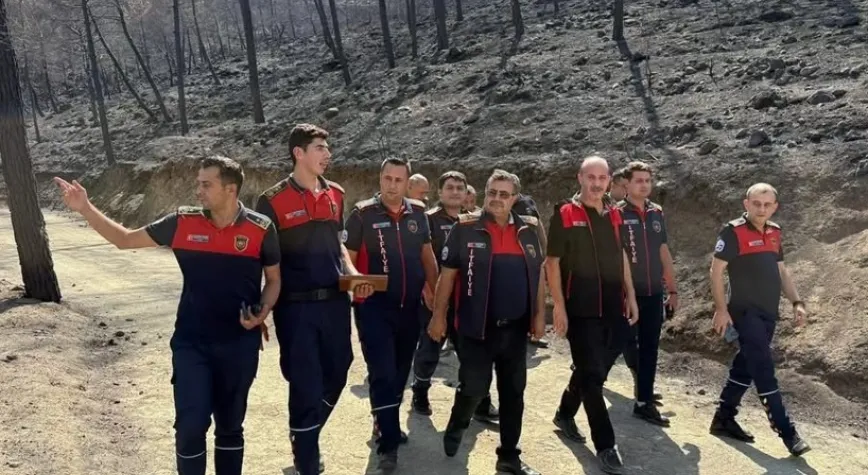 Orman Yangınında Zarar Gören Alanı İncelediler
